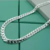 Nieuwe 925 Sterling Zilveren Ketting Unisex 5MM Flat Snake Link Chain Karabijn Collares Kettingen Voor Vrouwen Mannen Sieraden gift L230704