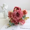 Romantico francese ortensia peonia rosa simulazione bouquet ibisco rosa decorazione della casa decorazione della tavola fiori di nozze