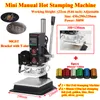 Ly Mini Manual Hot Stamping Machine Empnawing Machine Digital inkluderar konsol med T-slot 90GST 100x130mm 6 rullar papper