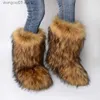 Stövlar 2022 Nya kvinnor Winter Faux Fur Furry Casual Ladies Snow Boots Y2K Plus Warm Plus Size 41 42 43 T230713