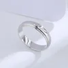 Cluster Rings Buyee Prata Esterlina 925 Clássico Anel de Casamento Luz Branca Zircônia Amantes Casais Para Mulheres Homens Noivado Jóias Círculo