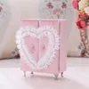 Sieraden Pouches Closet Shape Box Voor Meisjes Kant Hart Decor Organizer Ketting Oorbel Ringen Bankhouder Case