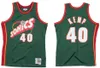 Baskettröjor shawn kemp ness lövträ mitchell klassiker retro män kvinnor ungdom throwback tröja