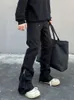 Męskie dżinsy męskie szczupła koreańska moda zamek dorywczo spodnie czarne modne spodnie Cargo odzież w stylu punkowym i ulicznym mężczyzna Harajuku Denim Y2k Hip Hop 230712