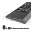 Claviers Clavier sans fil Slim 2 4G avec pavé tactile Numéro de souris Clavier numérique USB pour Android Windows Desktop Laptop TV Box 230712