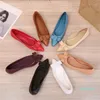 Designer Fashion Woman Dress Shoes Designer äkta mjuka läder damer Bow Shoes Luxury Letter Classic Woman Sheepskin Flat Boat Shoes