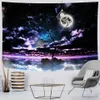 Гобелена психоделическая сцена луна планета домашняя арт деко гобелен мандала хиппи богемный декоративный лист спальни одеял R230713