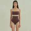 Women's Swimwear Sexy One Piece Solid Swimsuit Women Cut Out Bathing Suit Monokini Removable Pad Beach Wear