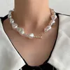 Irregular Pearls Necklace European American Style Personality Fashion Chain Of Clavicle Ms Travel Wedding Accessories L230704