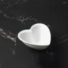 Pratos de cerâmica em forma de coração Salada de sobremesa Tigela branca pura em forma de coração Molho Temperos Pratos