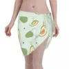 Women's Swimwear Sexy Chiffon Pareo Scarf Kawaii Avocado Cartoon Beach Cover Up Wrap Sarong Skirt Wear Swimsuits Bikini Ups