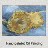 Peintures sur toile faites à la main par Vincent Van Gogh deux tournesols Art moderne décor de salle de cuisine
