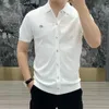 Polos masculinos Luxo Moda Moda Moda Masculino Jacquard Bottom Camiseta T-shirt Casual Polo Business Slim Fit Knit