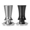 Tampers 51 mm53mm58 mm roestvrijstalen espresso koffie knabbelen poeder Hammer drukken 30 pond Leer geladen koffieware -accessoires 230712