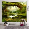 Tapisseries Bord de mer Paysage Grotte Plage Soleil Forêt Peinture Tapisserie Tenture Style Bohème Psychédélique Décor À La Maison R230713