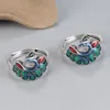 Cluster Rings HX Ethnic Style Jewelry Handmade Happy Eyebrow Drop Glue Oil Craft Peacock Ring Female Mens For Women