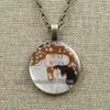 Van Gogh Art Peintures À L'huile Collier Art Verre Cabochon Bijoux Ciel Étoilé Tournesol Pendentif Femmes Amant Fille Cadeaux L230704