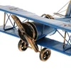 Aircraft Modle Vintage Tin Metal Airplane Model Biplane Decor Toy Gifts 230712