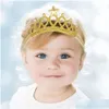 Headbands Crown Birthday Party Baby Girl Headband Infant Hair Accessories Clothes Band Newborn Headwear Tiara Headwrap Hairband Gift Dhfok