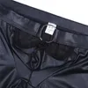 Mutande Uomo Lingerie Boxer in pelle verniciata Pantaloncini intimo Mutande con ORing Sexy Boxer maschile Intimo Uomo Boxer J230713