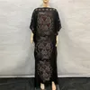 Robes africaines pour femmes noir Dashiki diamant vêtements africains coton mousseline de soie Sexy Slim Robe soirée longue Robe 1026 #280v