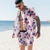 2 صيف أزياء رجالي المسارات في هاواي سراويل شاطئية مجموعة القمصان مصممة طباعة قميص الترفيه رجل ضئيلة الأكمام قصيرة الشواطئ قصيرة ملابس السباحة مجموعات أنيقة الأنيقة