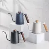 コーヒーポットコーヒーポットミルク泡立て器ジャググースネックケトルスパウトステンレススチールエスプレッソコーヒーティーミルクポットケトル缶350ml 600ml 230712