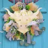 Decorative Flowers Cow Wreaths For Front Door Rustic Highland Cattle Garland Flower All Seasons Outdoor Indoors Wall