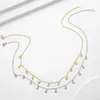 ANENJERY à la mode poivre étoile pendentif gland collier ras du cou pour les femmes brillant Zircon plaqué or collier bijoux accessoires L230704