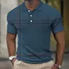 Polo da uomo Fashion Business Stripe Print Polo Summer T-shirt manica corta Line Pattern Top Casual Polo da uomo Abbigliamento oversize 230712