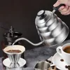 Coffee Pots 1L1.2L Drip Kettle Thermometer Pour Over Coffee Tea Pot Swan Long Neck Stainless Steel Thin Mouth Gooseneck Cloud Drip Kettle 230712