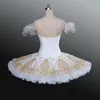 Travessa de Panqueca Boneca Fada Ouro Branco Performance Tutus Ballet Clássico Feminino Trajes de Palco Adulto Profissional Ballet Tutu310H