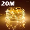 ストリングスUSB LED FAIRY LIGHTS COPPER WIRE STRING 20M 200LEDホリデーアウトドアランプガーランドのためのクリスマスツリーウェディングパーティーの装飾