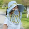 Bandanas Sun Hat Female Summer Cover Face Breathable All-match With Big Rim Anti-ultraviolet Cycling Sunhat