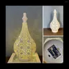 Lampade da tavolo Lampada in metallo stile marocchino alimentata a batteria senza fili con lampadina a forma di fata per la stanza di Natale A