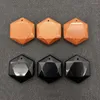 Anhänger Halsketten Naturstein Hexagramm Anhänger Obsidian Goldener Sandstein Sechseckige Charms für Schmuck DIY Herstellung Ohrringe Halskette