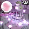 Strängar led hjärtform strängljus rosa lila tjej ljus Alla hjärtans dag Fairy Indoor Party Garden Valentines Decor