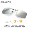 Солнцезащитные очки рамки Aowear Polarized Clip Pochromic Sunglasses Мужчины Chameleon Clip Glasses для Myopia Eyeglasses День ночь вождение очков 230712