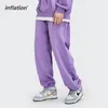 Men's Pants INFLATION Blank Cotton Sweatpants Men Streetwear Drawstring Jogger Pants Unisex Leisure Track Pants Couple Sweatpant 230712