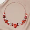 Choker Vintage Elegent Wedding Jewelry Collana con intarsio di diamanti in acrilico colorato per le donne Light Luxury Geometry Zircon Charm Choke