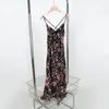Lässige Kleider Rose Print Damen Camisole Kleid 2023 Sommer Vintage Romantische Damen Sling Midi für den Urlaub