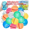 Sand Play Water Fun 20PCS all'ingrosso Palloncini d'acqua riutilizzabili magnetici Riempimento rapido Palline di spruzzi di bombe d'acqua autosigillanti per piscina per bambini 230712