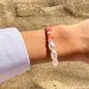 Strand Vlen Natural Freshwater Pearls Bracelet For Women Polymer Clay Disc Beads Bracelets Summer Beach Stackable Stretch Jewelry