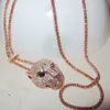 Pendant Necklaces Classic Fashion Leopard Head pendant Cubic Zirconia Stone Animal Shape Panther Necklace for Men or Women Designer Copper Jewelry 230712
