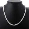 Nieuwe 925 Sterling Zilveren Ketting Unisex 5MM Flat Snake Link Chain Karabijn Collares Kettingen Voor Vrouwen Mannen Sieraden gift L230704