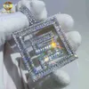 Gioielli firmati Gioielli in argento sterling 925 ciondolo moissanite personalizzato hip hop Quadrato con pendente a lettera "s" Collana con diamanti VVS