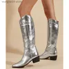 Boots Cowboy White Knee High Boots Women Western Heeled Long Boots Shoes Ridding Work Casual Vintage Shoes Woman T230713