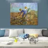 High Quality Vincent Van Gogh Oil Painting Reproduction Two Peasants Diging Handmade Canvas Art Landscape Home Decor for Bedroom