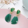 Dangle Earrings Gem Classic Colored Hegetric Gem for Women Cubic Zirconia 2023 Accessories Luxury Fashion Jewelry