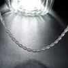 925 Sterling Silver 2mm3mm4mm Twist Rope Chain Halsband för män Kvinnliga smycken L230704